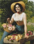 A Beauty Holding a Basket of Roses (image for) A Beauty Holding a Basket of Roses